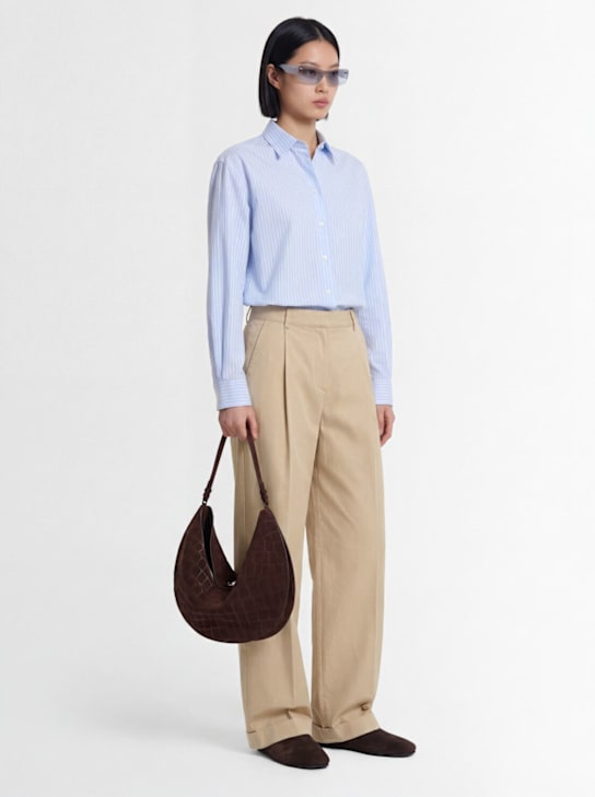 Jacquemus: Calisso Rond croc embossed leather bag - women_1 | Luisa Via Roma