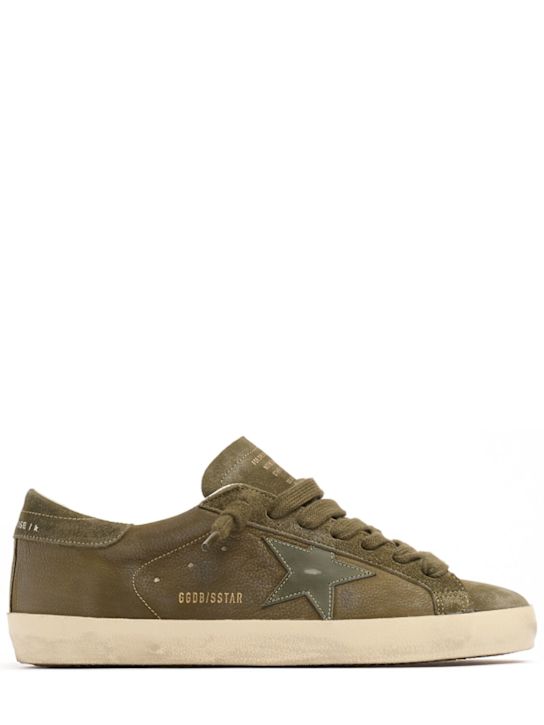 Golden Goose: Super Star suede sneakers - Olive Night - men_0 | Luisa Via Roma