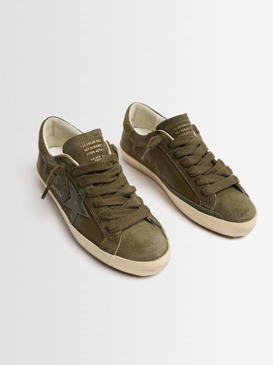 Golden Goose: Super Star suede sneakers - Olive Night - men_1 | Luisa Via Roma