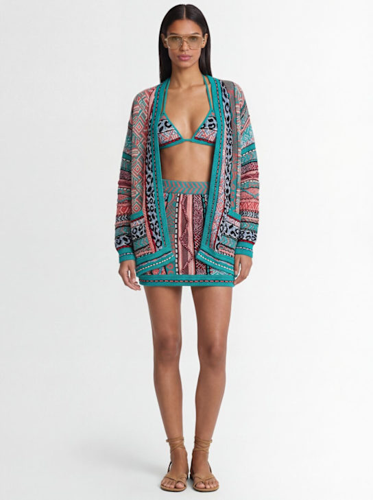 Laneus: Oversize knit cardigan - Smeraldo/ - women_1 | Luisa Via Roma