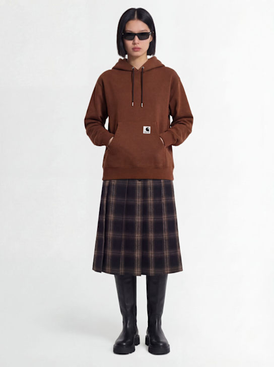 Sacai: Sacai x Carhartt WIP cotton hoodie - Brown - women_1 | Luisa Via Roma