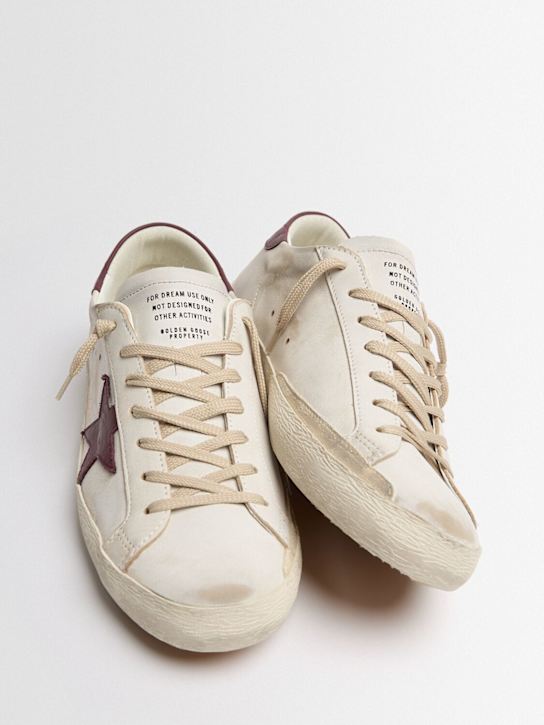 Golden Goose: Super Star leather sneakers - 白色/红色 - men_1 | Luisa Via Roma