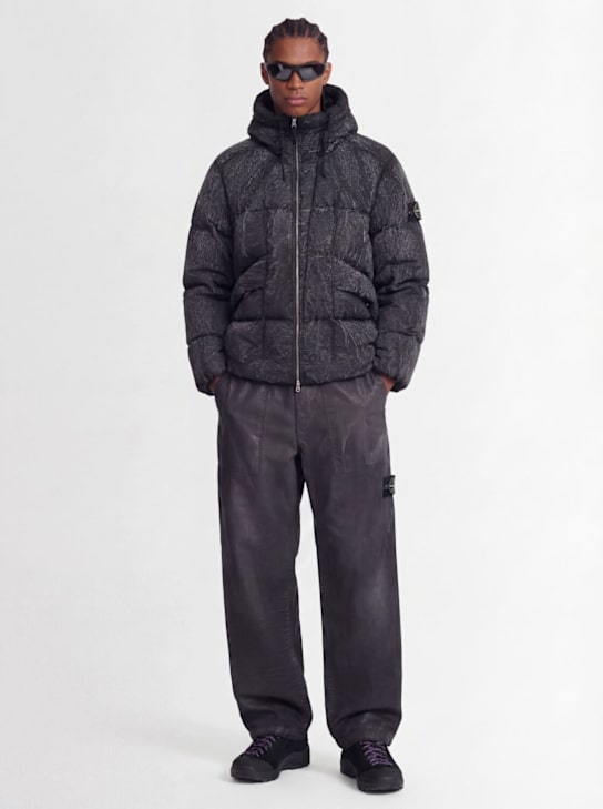 Stone Island: Printed tech down jacket - men_1 | Luisa Via Roma