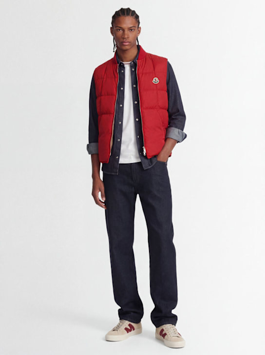 Moncler: Elberton tech square-quilted down vest - Rouge - men_1 | Luisa Via Roma
