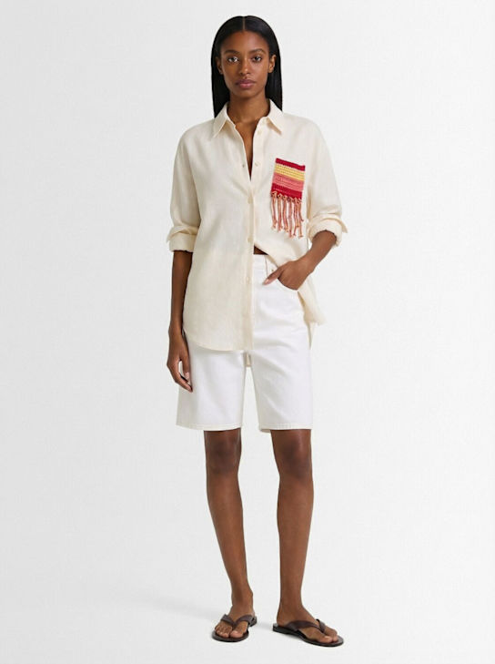 Laneus: Cancun宽松版型衬衫 - Panna/Cream - women_1 | Luisa Via Roma