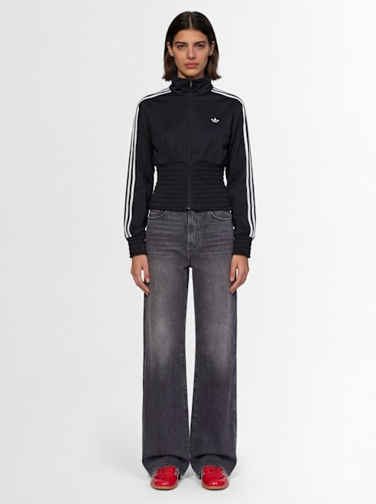 adidas Originals: Smocked track top - 黑色 - women_1 | Luisa Via Roma