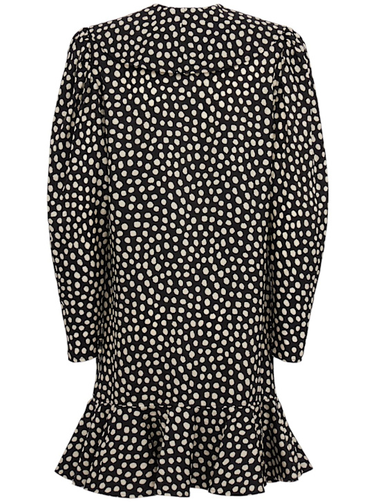 Chloé: Dot print silk jacquard mini dress - Black/Beige - women_1 | Luisa Via Roma