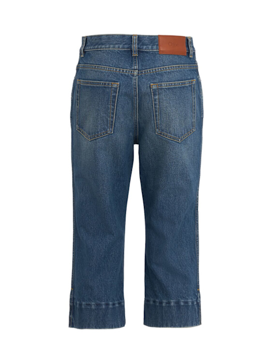 Chloé: 石洗棉质牛仔短裤 - 蓝色 - women_1 | Luisa Via Roma