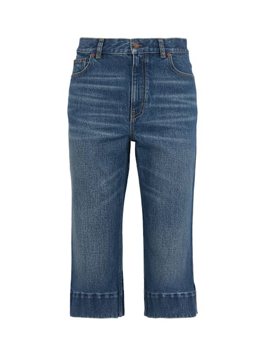 Chloé: 石洗棉质牛仔短裤 - 蓝色 - women_0 | Luisa Via Roma