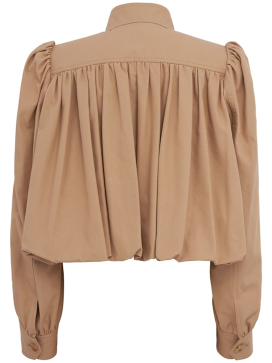 Chloé: Cotton canvas cropped jacket - Beige - women_1 | Luisa Via Roma