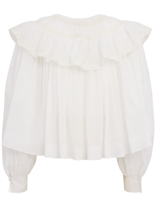 Chloé: 轻薄棉质薄纱衬衫 - 白色 - women_1 | Luisa Via Roma