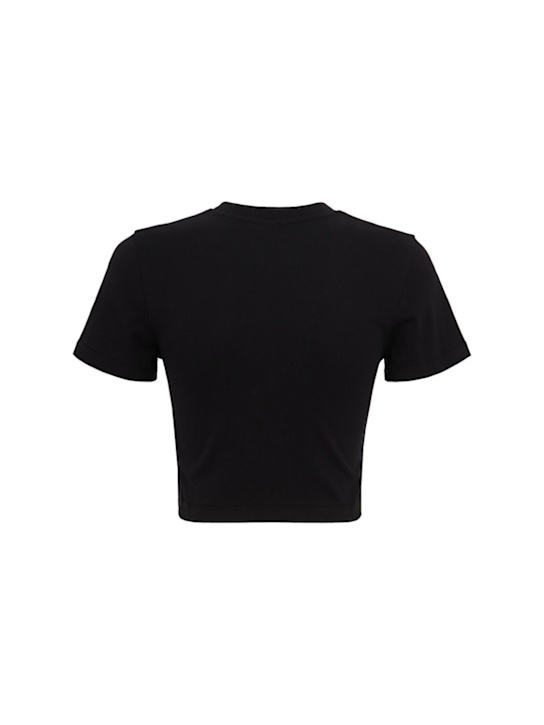 Fiorucci: Angel logo短款混棉T恤 - 黑色 - women_1 | Luisa Via Roma