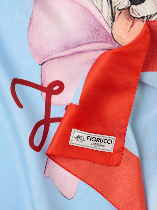 Fiorucci: Poodle logo printed satin foulard - 多色 - women_1 | Luisa Via Roma