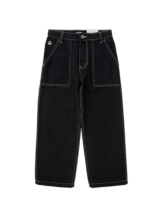 Molo: Cotton blend gabardine pants - 黑色 - kids-boys_0 | Luisa Via Roma