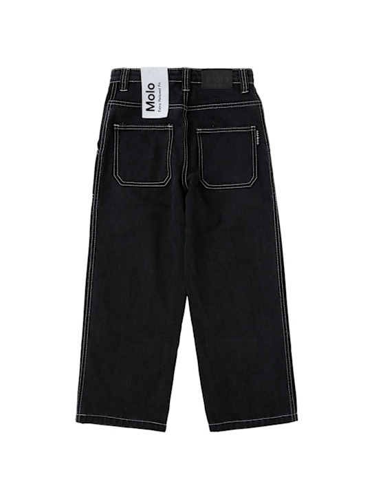 Molo: Cotton blend gabardine pants - 黑色 - kids-boys_1 | Luisa Via Roma