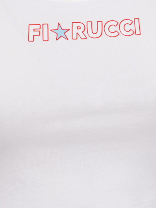 Fiorucci: Star logo print cropped t-shirt - Weiß - women_1 | Luisa Via Roma