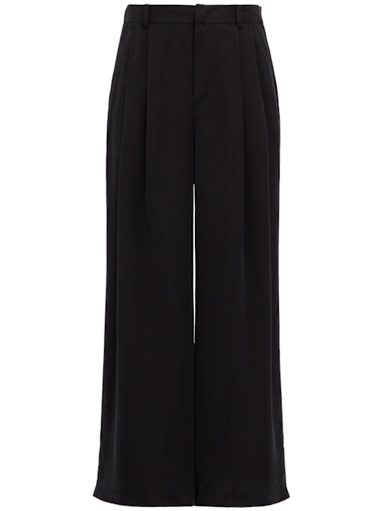 Amomento: Two-tuck cupro wide pants - Black - men_0 | Luisa Via Roma