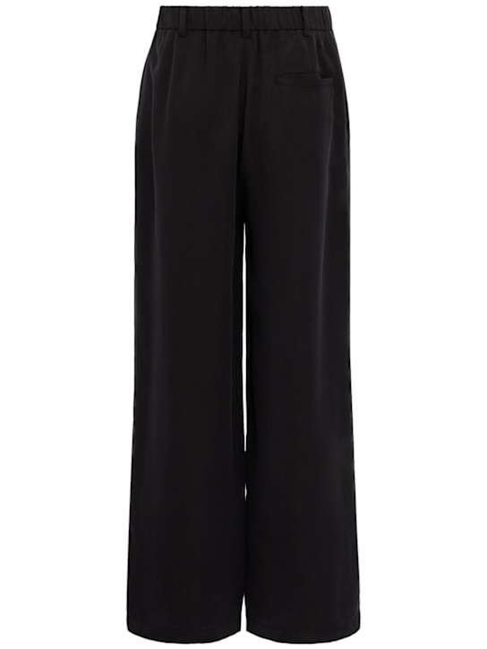 Amomento: Two-tuck cupro wide pants - Black - men_1 | Luisa Via Roma