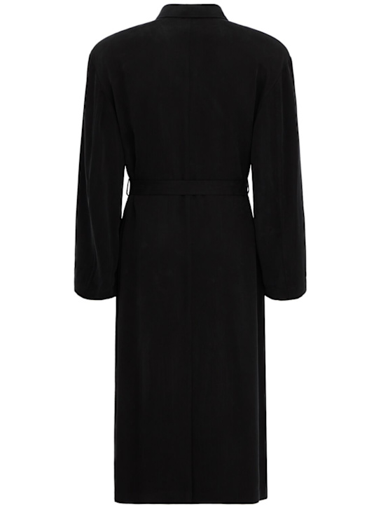 Amomento: Oversize cupro trench coat - 黑色 - men_1 | Luisa Via Roma