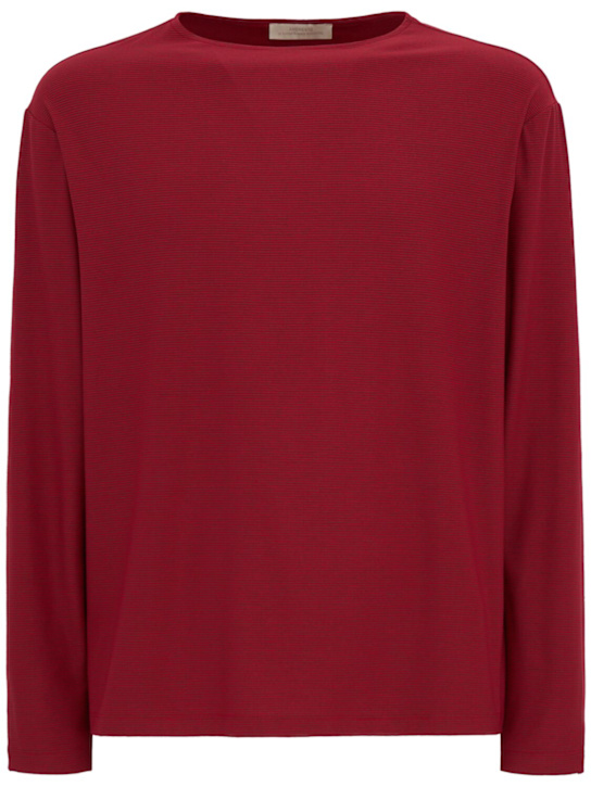 Amomento: Long sleeve boat neck t-shirt - 红色 - men_0 | Luisa Via Roma