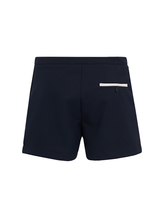 Fiorucci: Navy Contrast Piping Angel Patch Shorts - Navy - men_1 | Luisa Via Roma