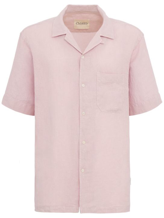 Closed: Short sleeve linen shirt - Quartz Pink - men_0 | Luisa Via Roma