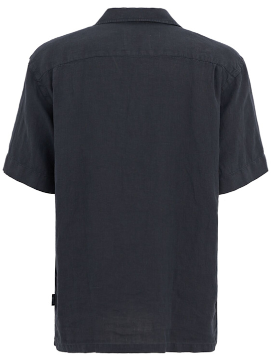 Closed: Short sleeve linen shirt - Magma Black - men_1 | Luisa Via Roma