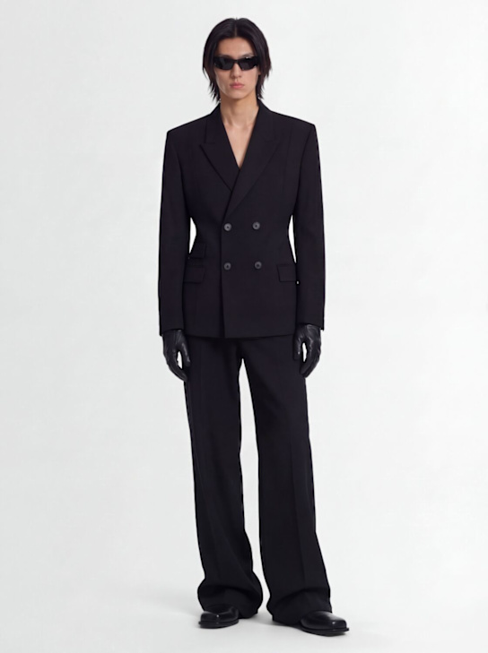 Louis Gabriel Nouchi: Double breast wool blend blazer - Black - men_1 | Luisa Via Roma