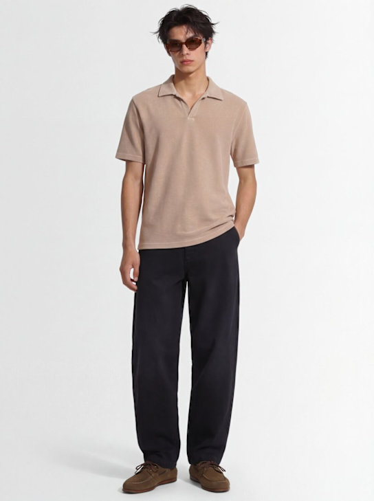 Closed: Short sleeve cotton polo shirt - Beige Argile - men_1 | Luisa Via Roma