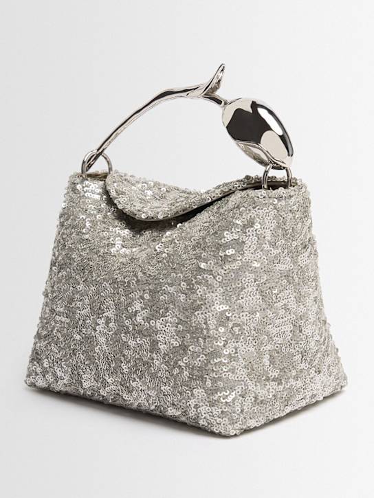 Erdem: Mini Bloom sequined top handle bag - 银色 - women_1 | Luisa Via Roma