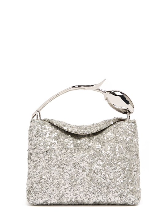 Erdem: Mini Bloom sequined top handle bag - 银色 - women_0 | Luisa Via Roma