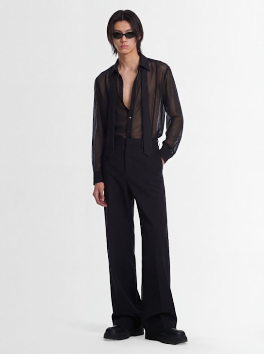 Louis Gabriel Nouchi: Sheer shirt - Negro - men_1 | Luisa Via Roma