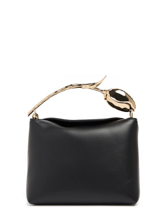 Erdem: Mini Bloom leather top handle bag - Noir - women_0 | Luisa Via Roma