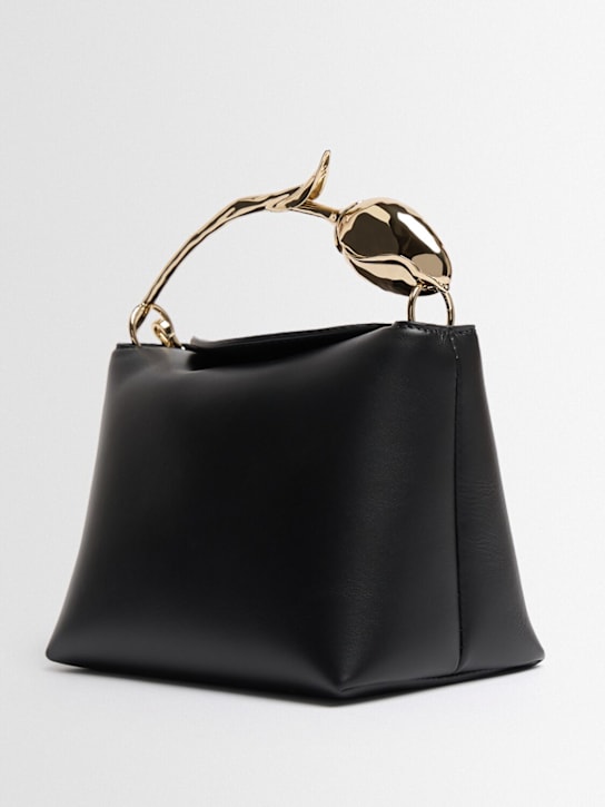 Erdem: Mini Bloom leather top handle bag - Noir - women_1 | Luisa Via Roma