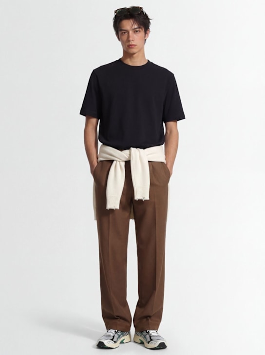 Laneus: Cotton jersey oversize t-shirt - Black - men_1 | Luisa Via Roma