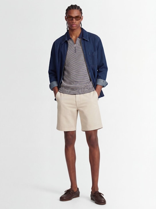Closed: Classic cotton blend chino shorts - Whipped Cream - men_1 | Luisa Via Roma