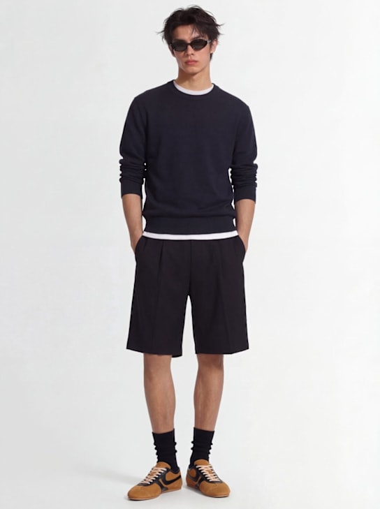 Laneus: Cotton crewneck sweater - Black - men_1 | Luisa Via Roma