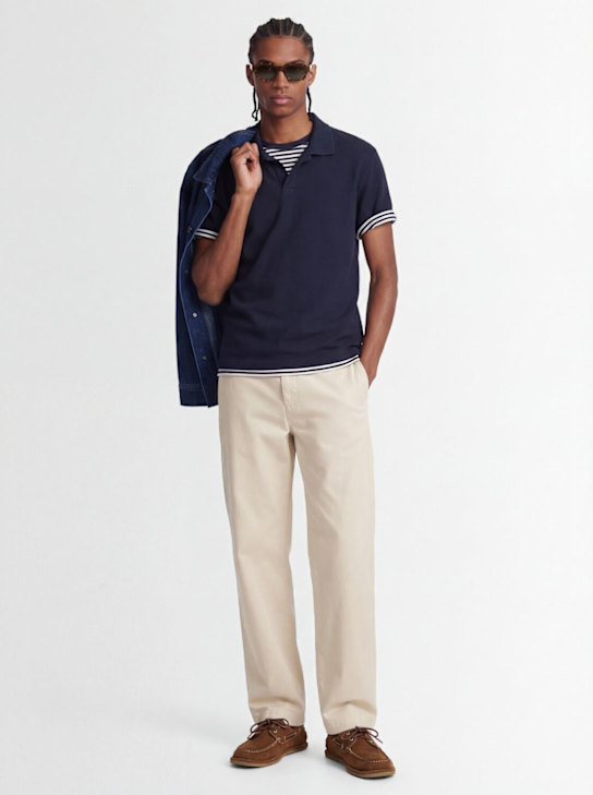 Closed: Short sleeve cotton polo shirt - 午夜黑 - men_1 | Luisa Via Roma