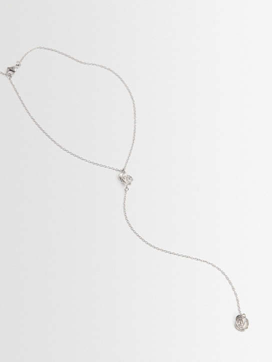 Magda Butrym: Rose long necklace - Rhodium Silver - women_1 | Luisa Via Roma