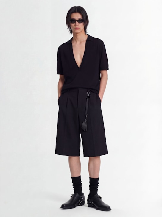 Louis Gabriel Nouchi: Polo wool knitwear - Black - men_1 | Luisa Via Roma