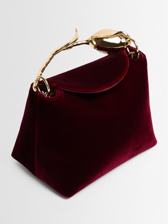 Erdem: Mini Bloom velvet top handle bag - Malbec - women_1 | Luisa Via Roma