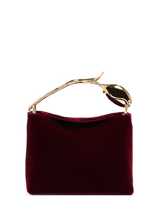 Erdem: Mini Bloom velvet top handle bag - Malbec - women_0 | Luisa Via Roma