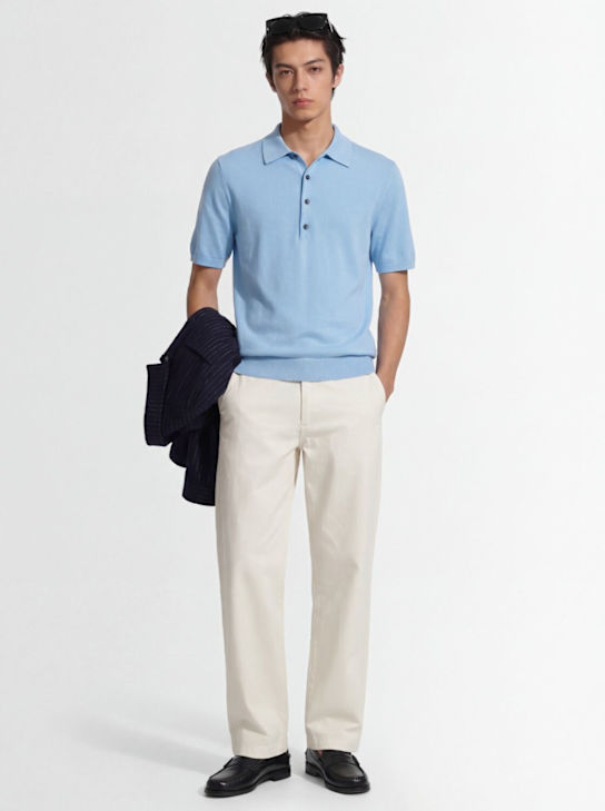 Closed: Short sleeve cotton polo shirt - 天蓝色 - men_1 | Luisa Via Roma