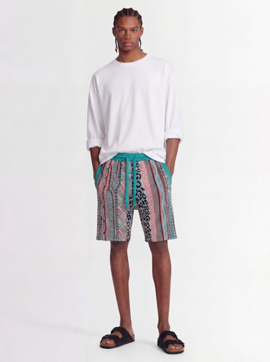 Laneus: 棉混纺针织短裤 - 翠绿色 - men_1 | Luisa Via Roma