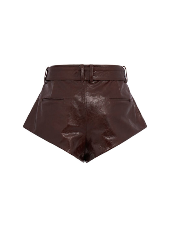 Magda Butrym: Leather shorts - 棕色 - women_1 | Luisa Via Roma