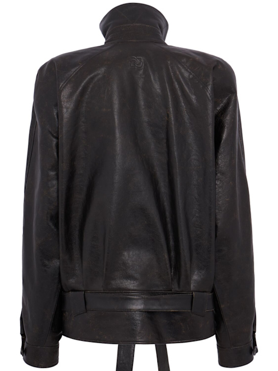 Magda Butrym: Leather jacket - ブラック - women_1 | Luisa Via Roma