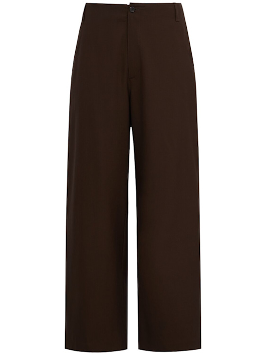 Amomento: Wool wide pants - 卡其色/棕色 - men_0 | Luisa Via Roma