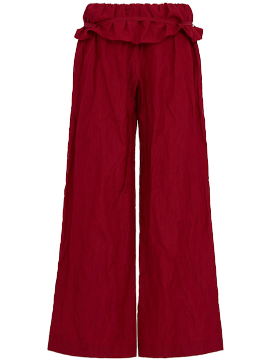 Magda Butrym: Draped wide leg pants - レッド - women_1 | Luisa Via Roma