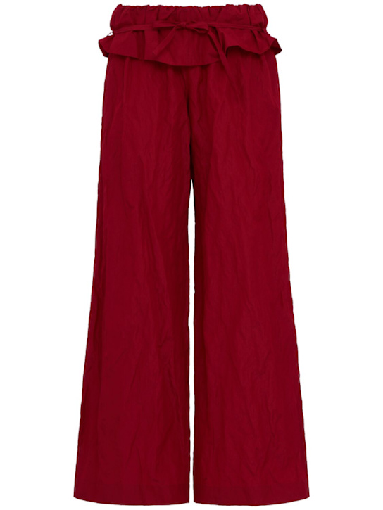 Magda Butrym: Draped wide leg pants - レッド - women_0 | Luisa Via Roma