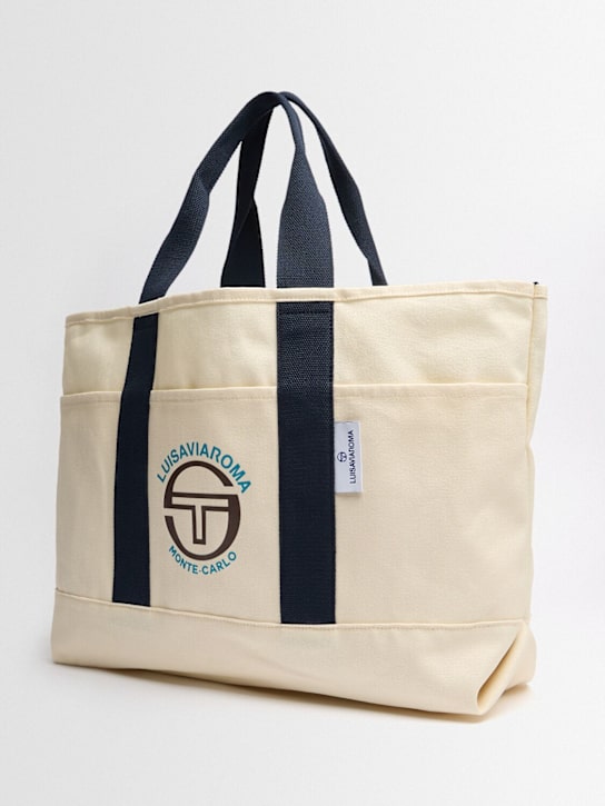 Sergio Tacchini: LVR Tate shopping bag - Gardenia/Navy - men_1 | Luisa Via Roma